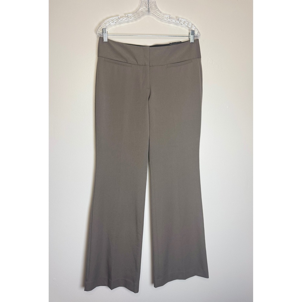 Express Editor Flare Pants Wide Waistband Studio Stretch Taupe Brown 8R NEW